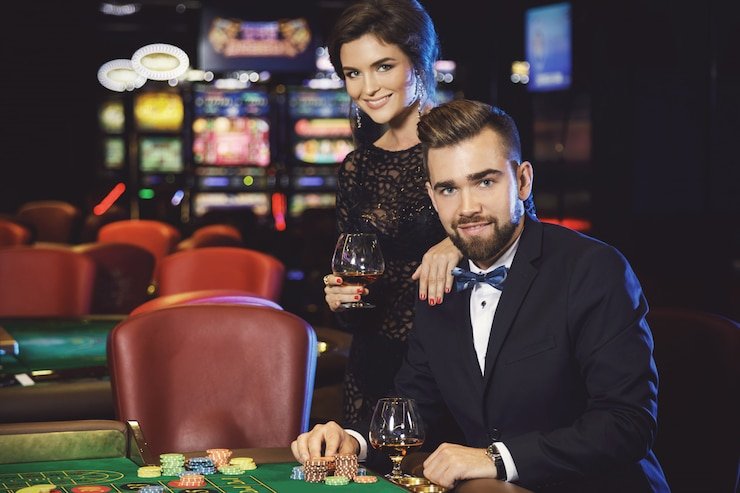 Antarmuka Auto Roulette biru slot dengan meja taruhan dan roda otomatis